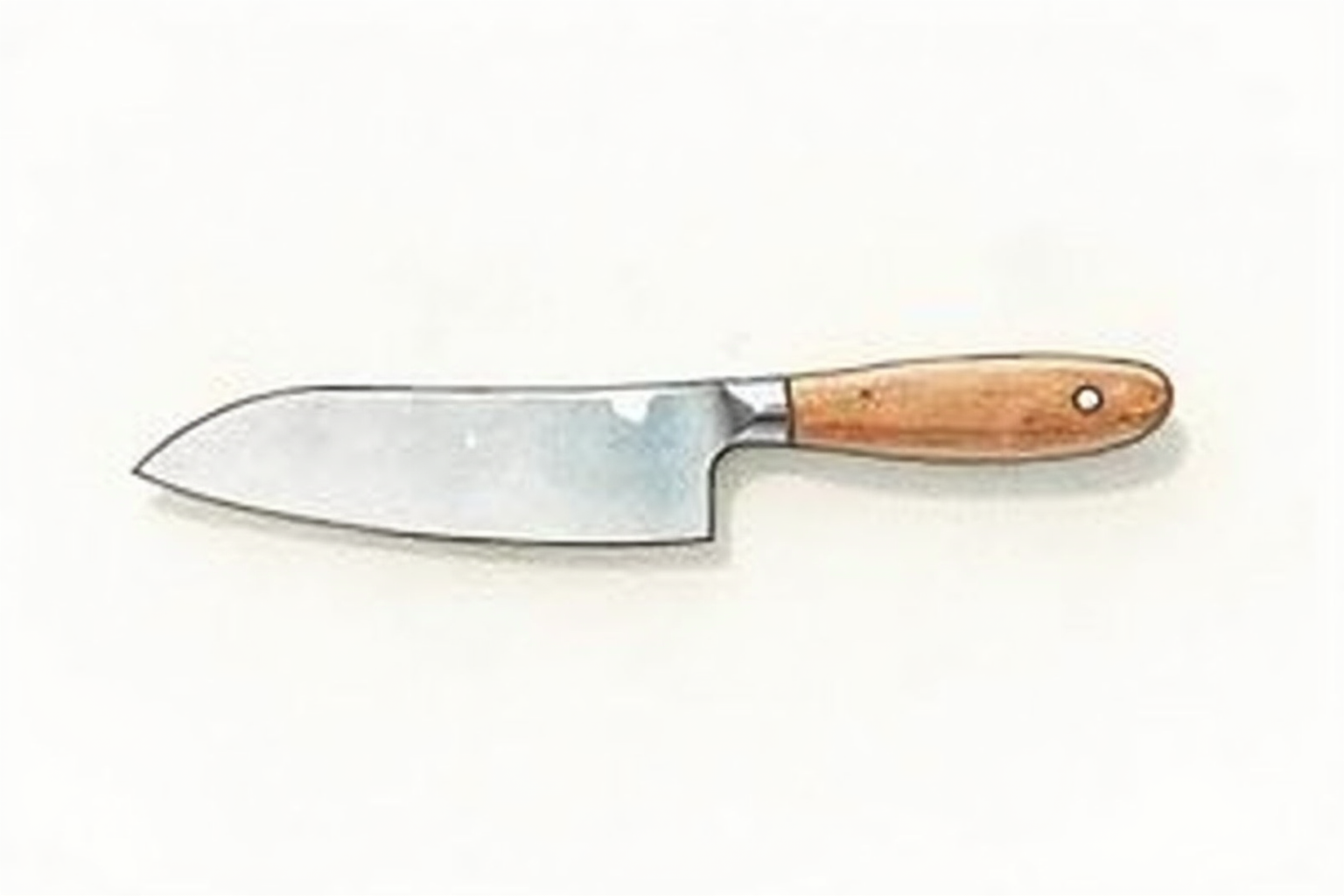 Side profile of a chef knife with curved belly blade