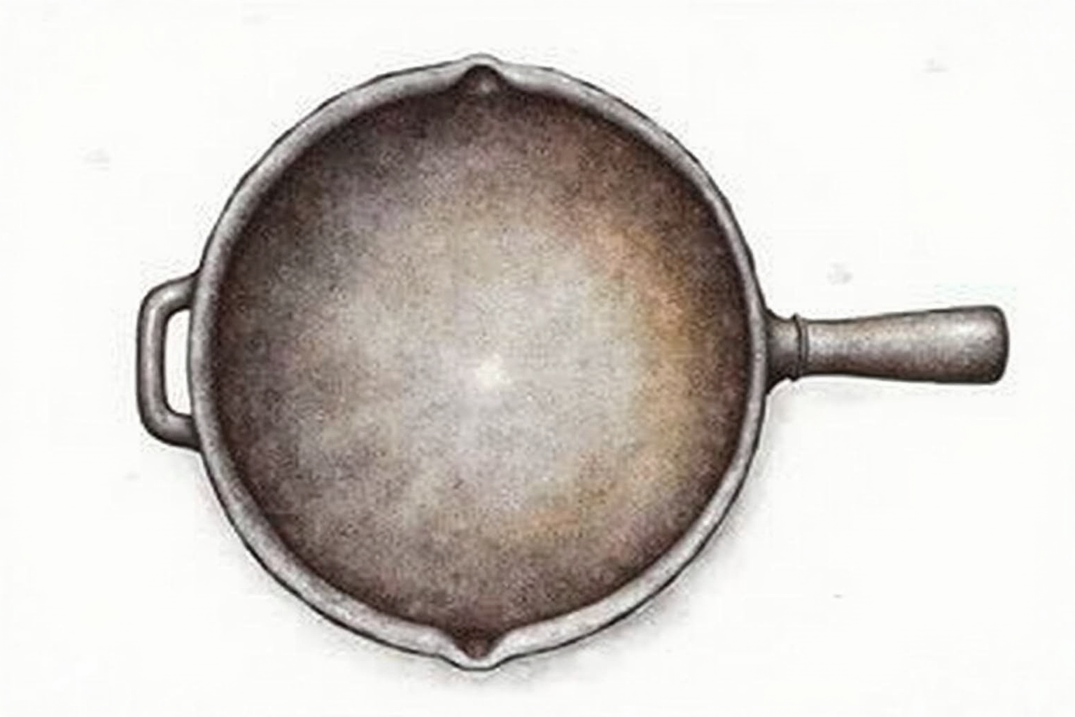 Carbon steel pan with dark seasoning patina