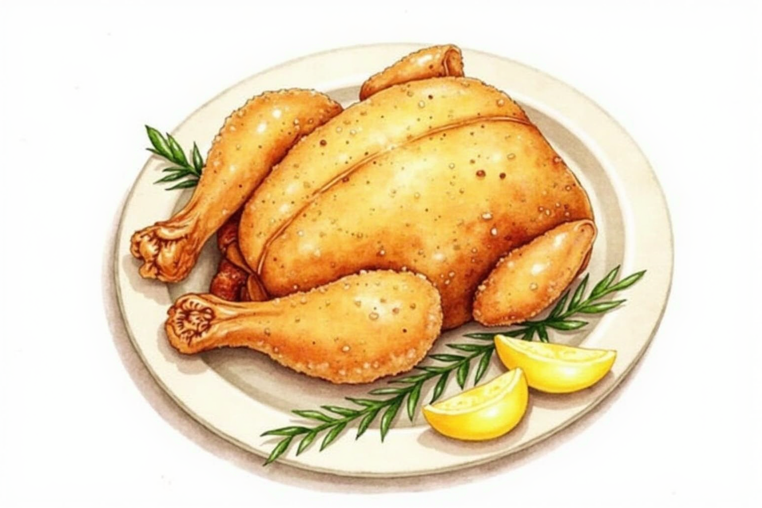 Roasted spatchcocked chicken with crisp golden skin on platter
