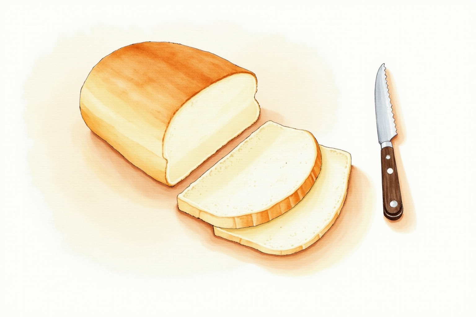 Sliced bread loaf showing open airy crumb pattern