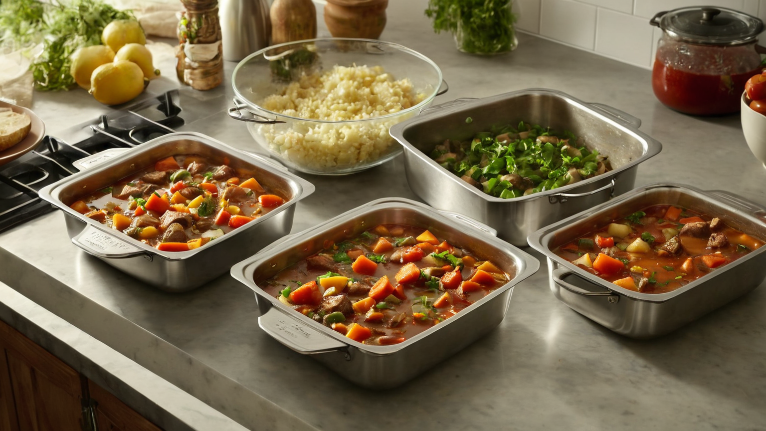 Portioning shallow containers