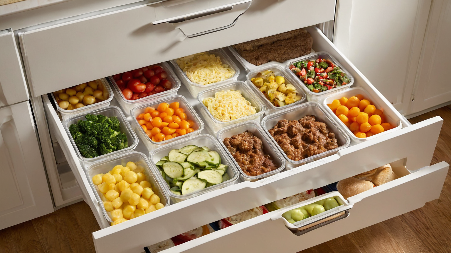 Organized freezer drawer