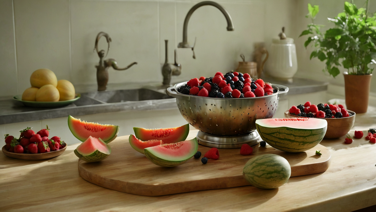 Cut Melon and Berry Summer Fridge Food Safety Routine
