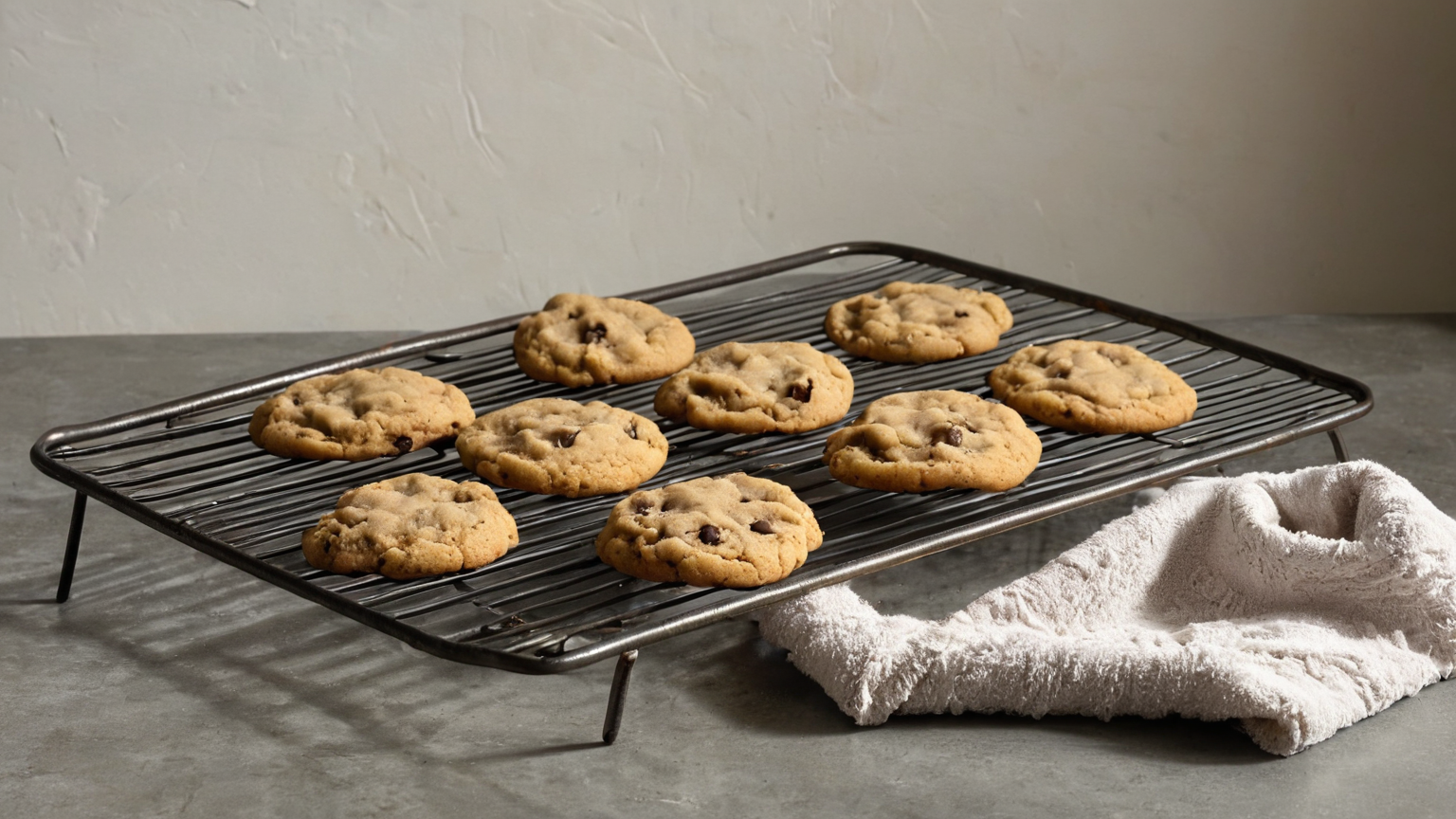Fully baked cookies arranged on two clean baking trays