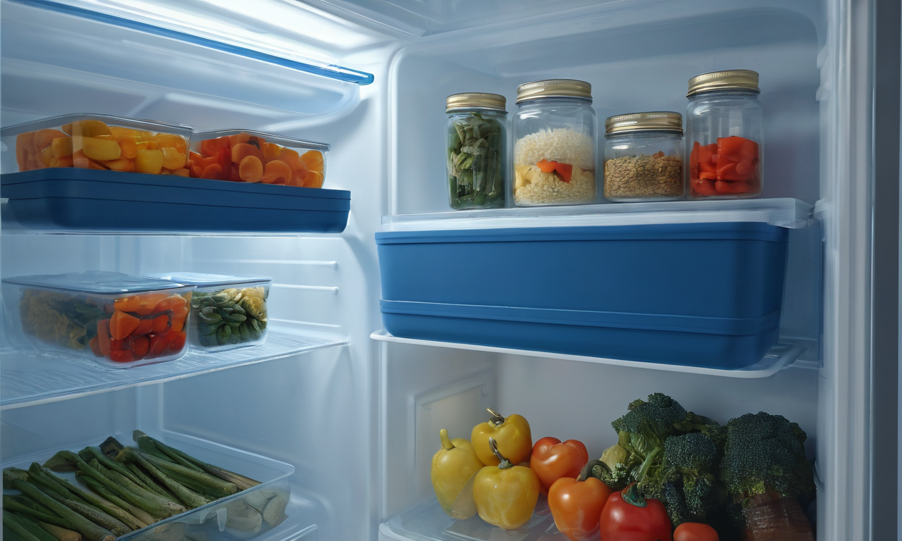 Fully cooked portions arranged in clean containers for storage and later reheating